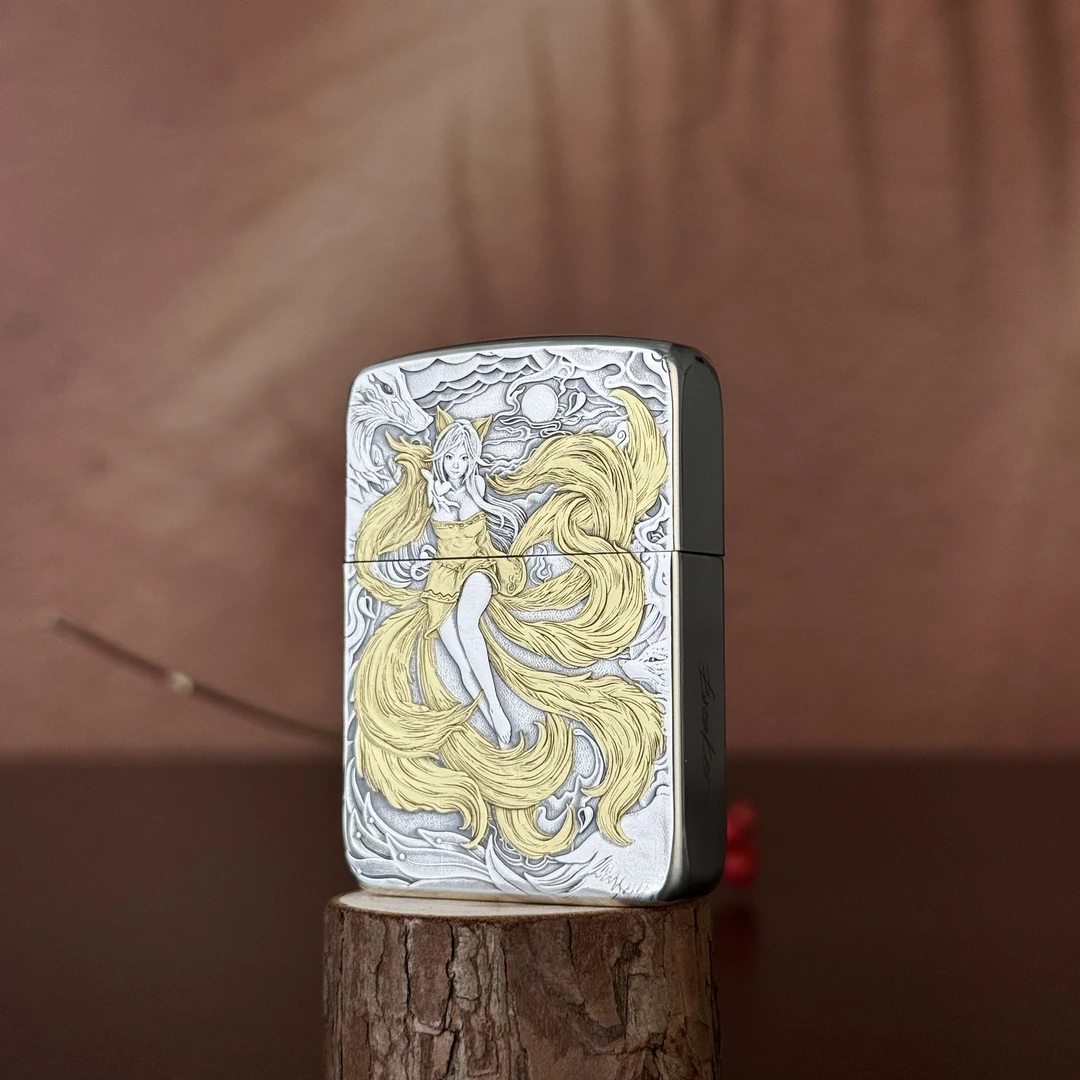 ZIPPO打火机 镀银鎏金三代九尾 1941煤油打火机 DYJ1