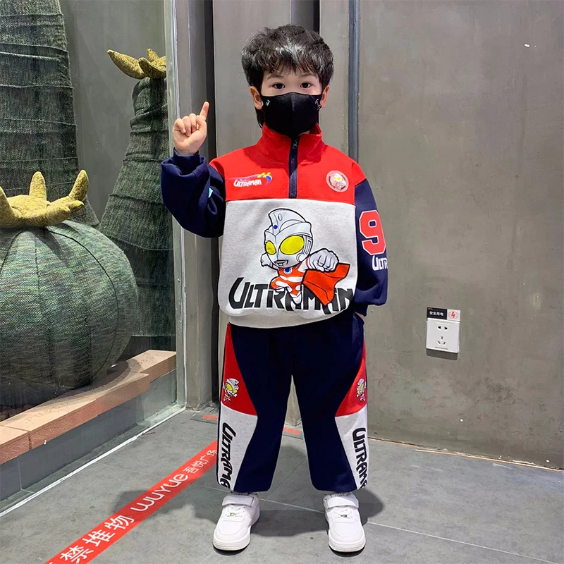 奥特曼衣服男童卫衣套装春秋2025新款儿童男孩运动宝宝春季两件套