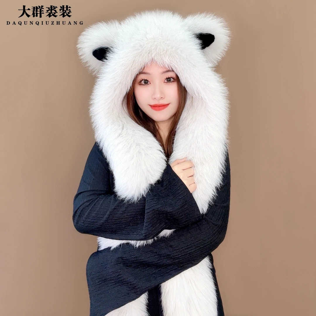 （大群推荐）2025保暖风雪帽帽子围巾一体风雪帽