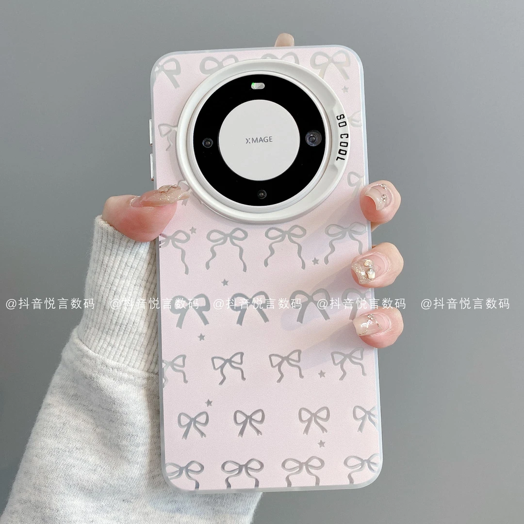 磨砂彩银适用华为mate70pro/60/50/40苹果17promax蝴蝶结潮手机壳