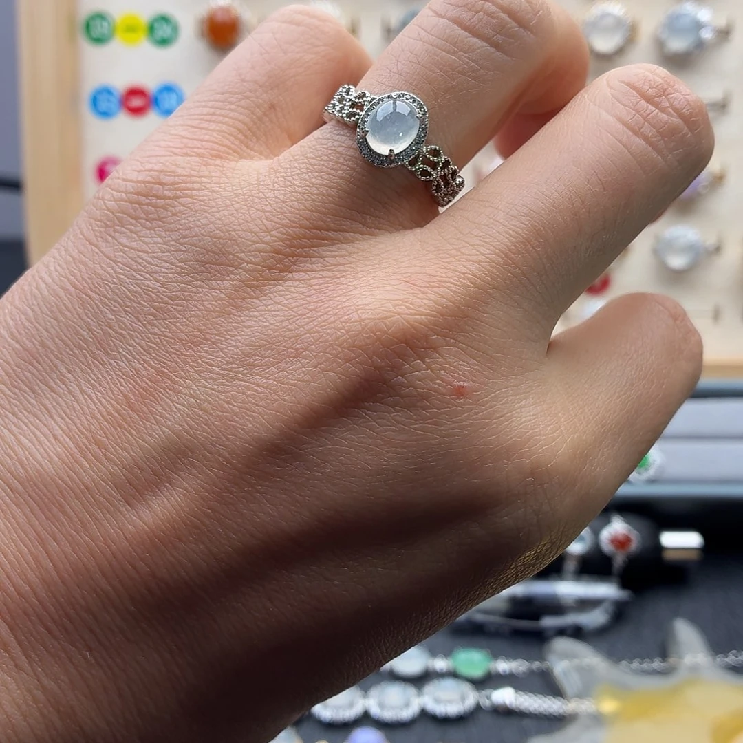 翡翠银S925镶嵌戒指