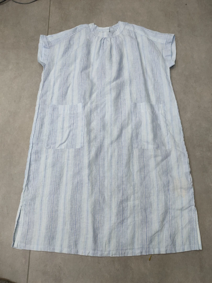 （四色）纯汉麻时尚休闲包边立领长款套头连衣裙XHH 6315