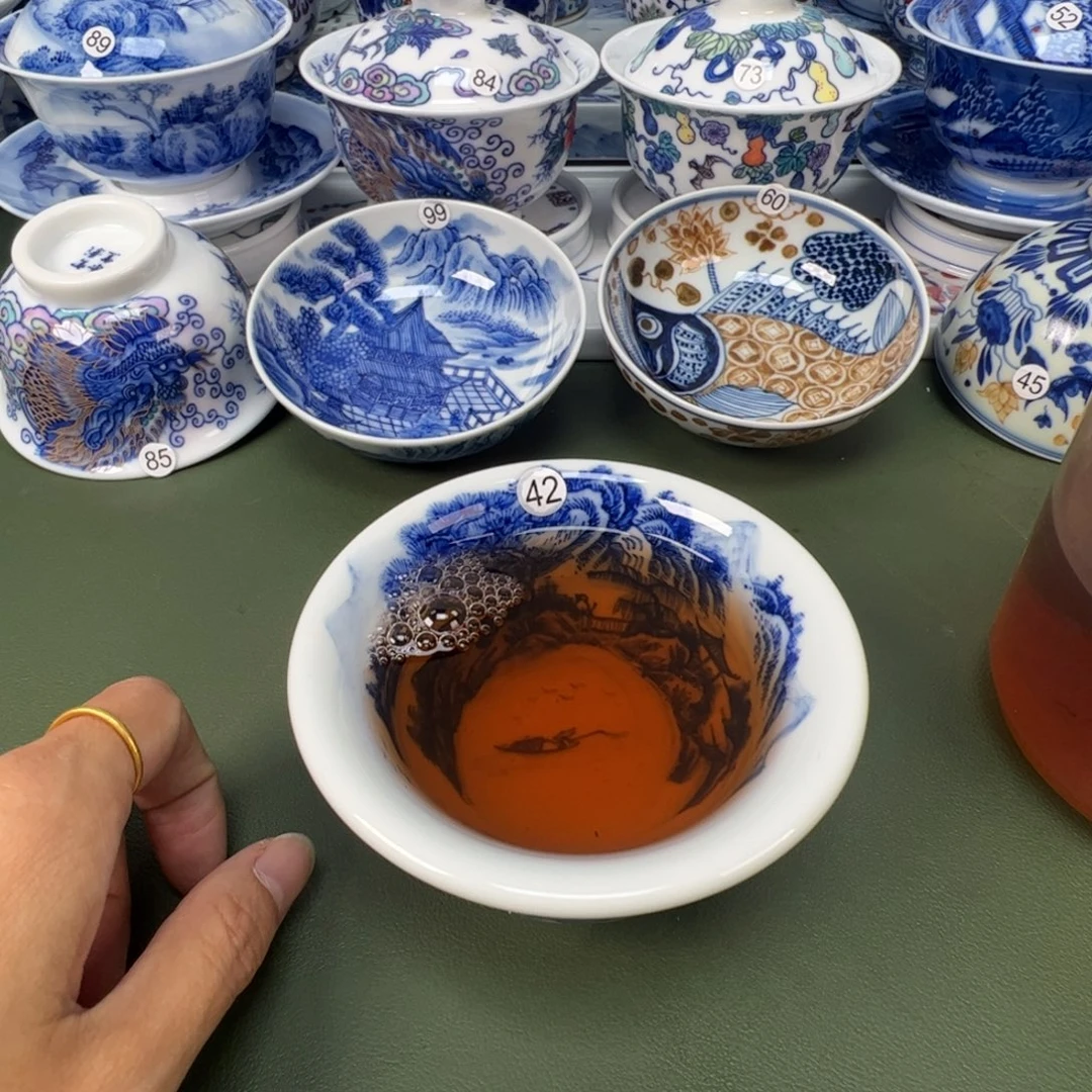 陶瓷景德镇纯手工纯手绘茶具木木42