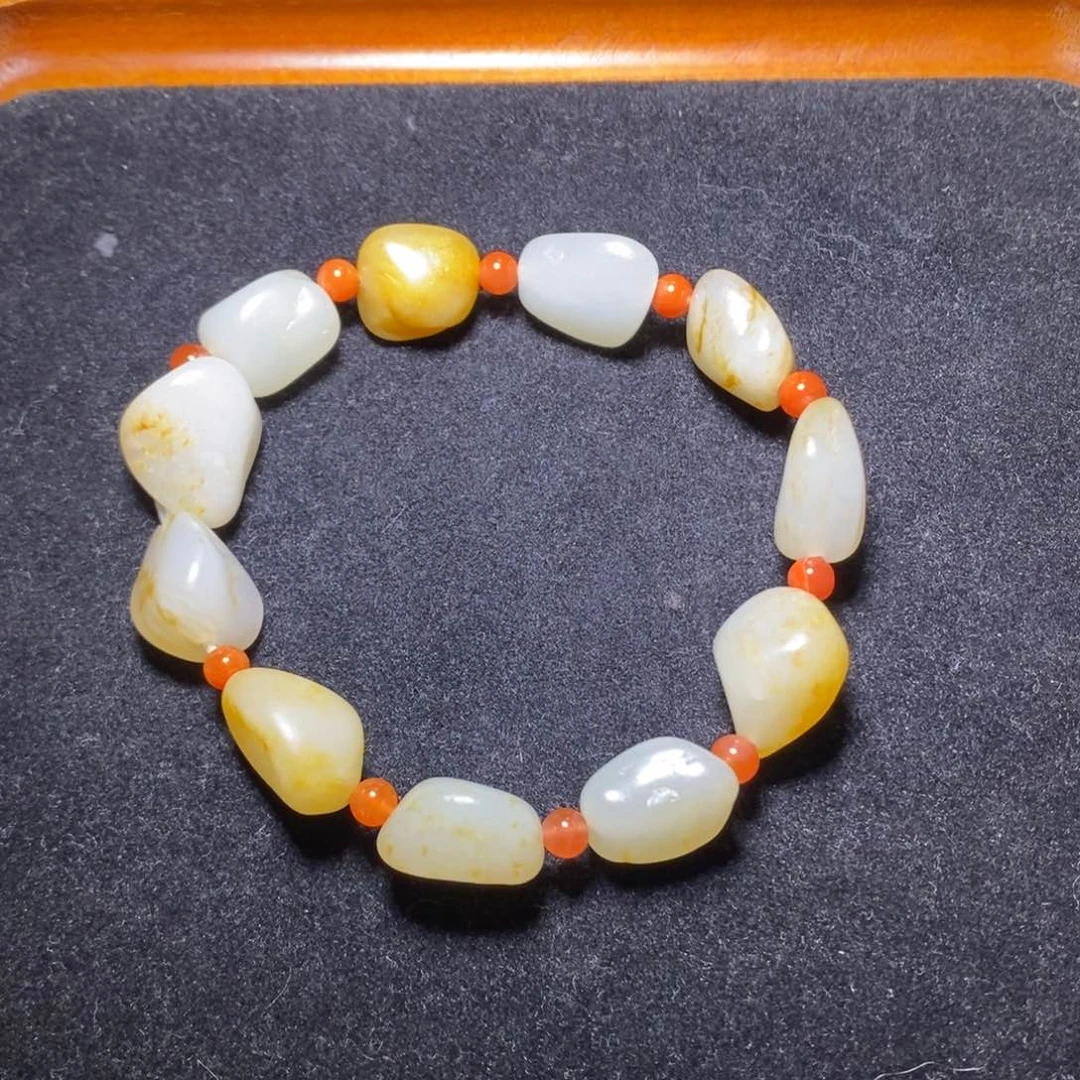 和田玉手链未镶嵌清****肉