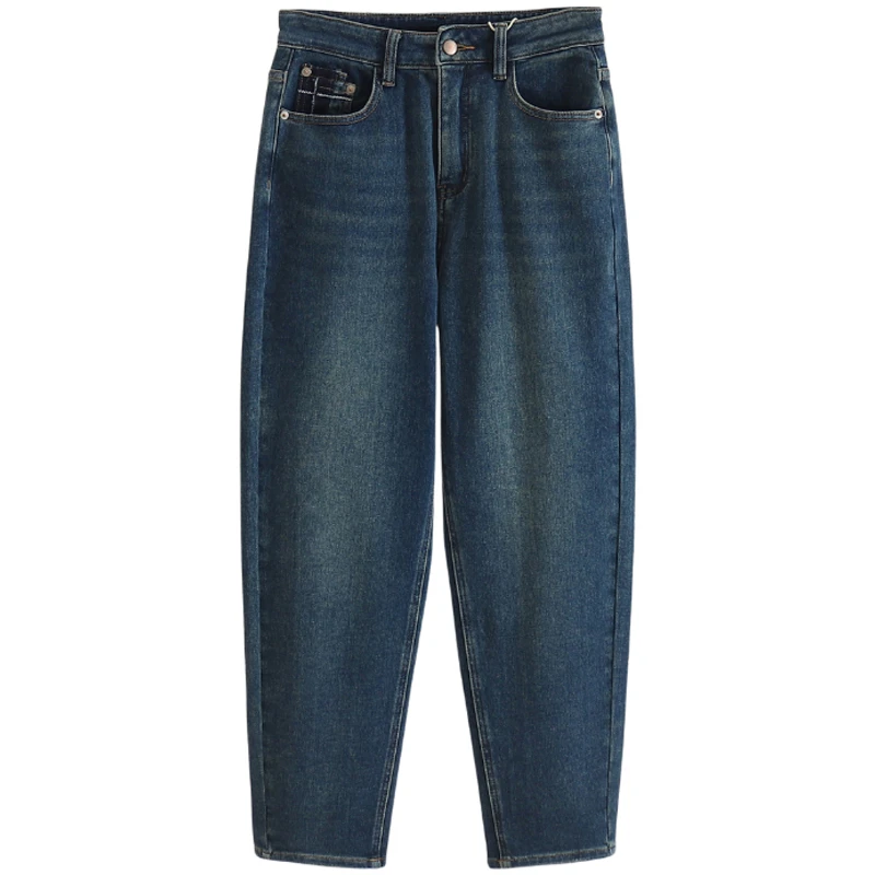 【伍莎-自营】复古水洗哈伦百搭休闲牛仔裤#BLX48Z017