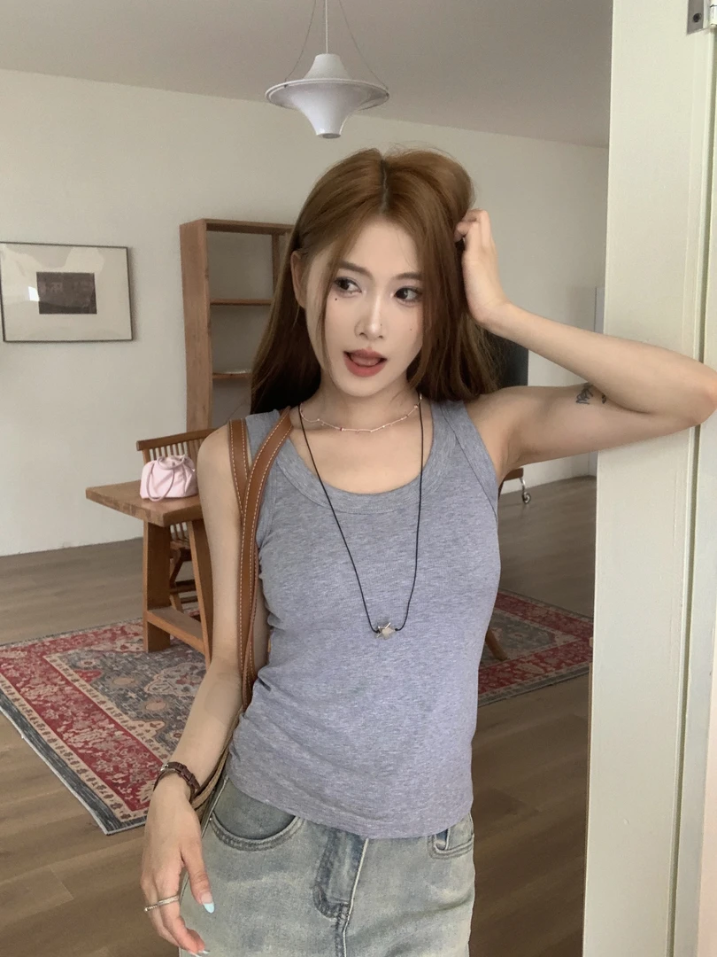 2025新款百搭辣妹显瘦美背打底夏季性感网红外穿韩版66001