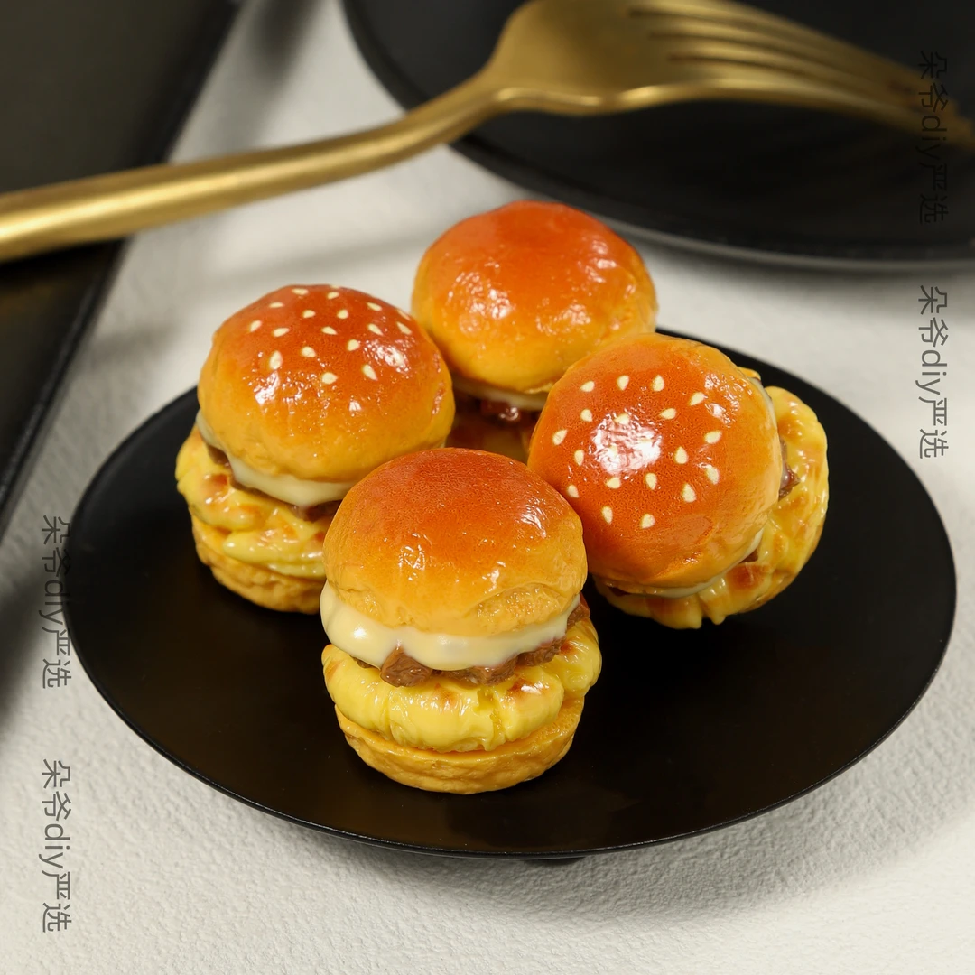 DUOYE/朵爷定制榴莲汉堡【现HUO】 diy树脂定制食玩配件装饰摆件