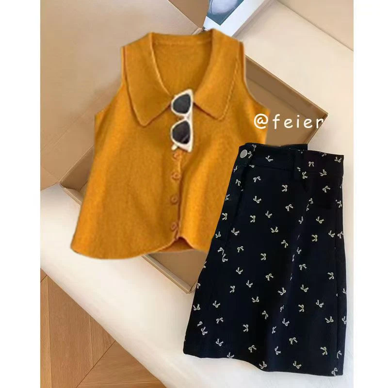 夏季一整套装女2025新款韩版时尚小众穿搭法式显瘦半身裙两件套潮