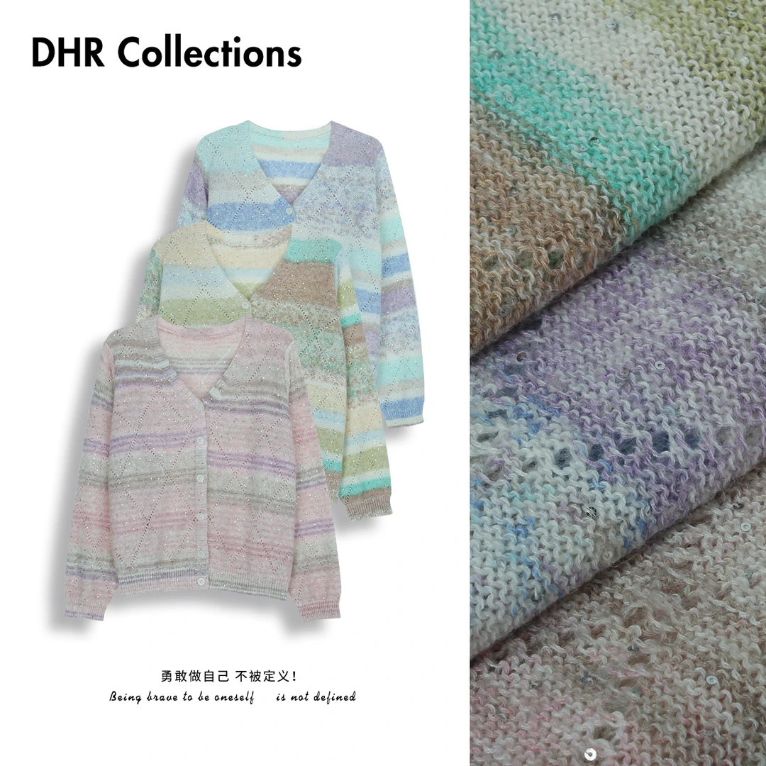 DHR COLLECTTIONS豆豆【妙笔生花】春季彩条针织毛衣羊毛衫-D28608