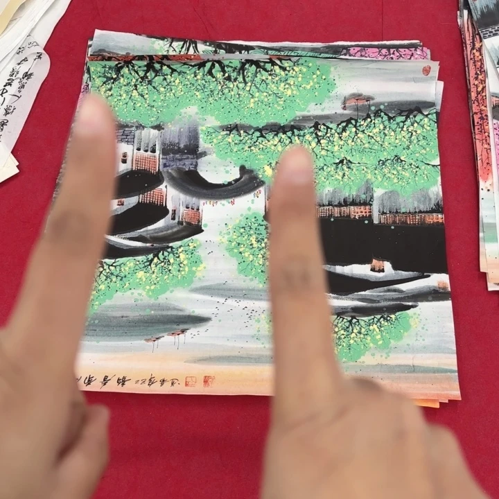 依***此国画花鸟等图案为一体而