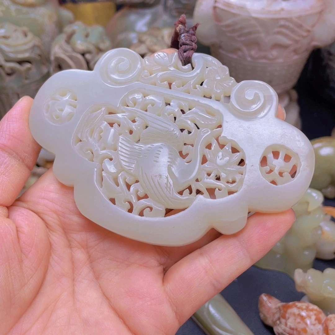 白玉菩提吊坠摆件