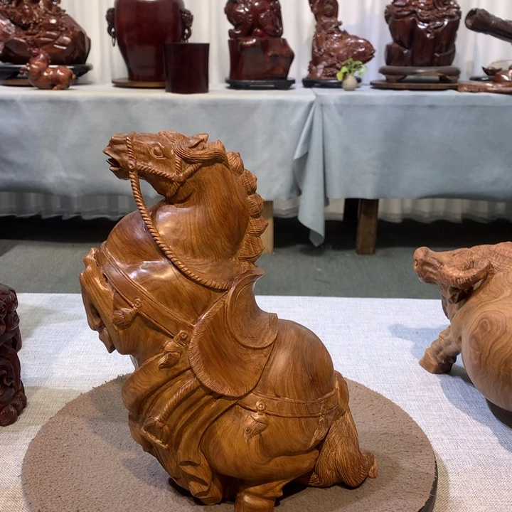 景*.老山檀唐马精品摆件