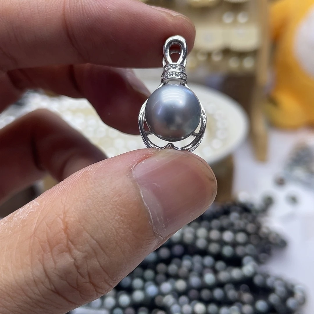 海水珍珠银S925镶嵌颈饰