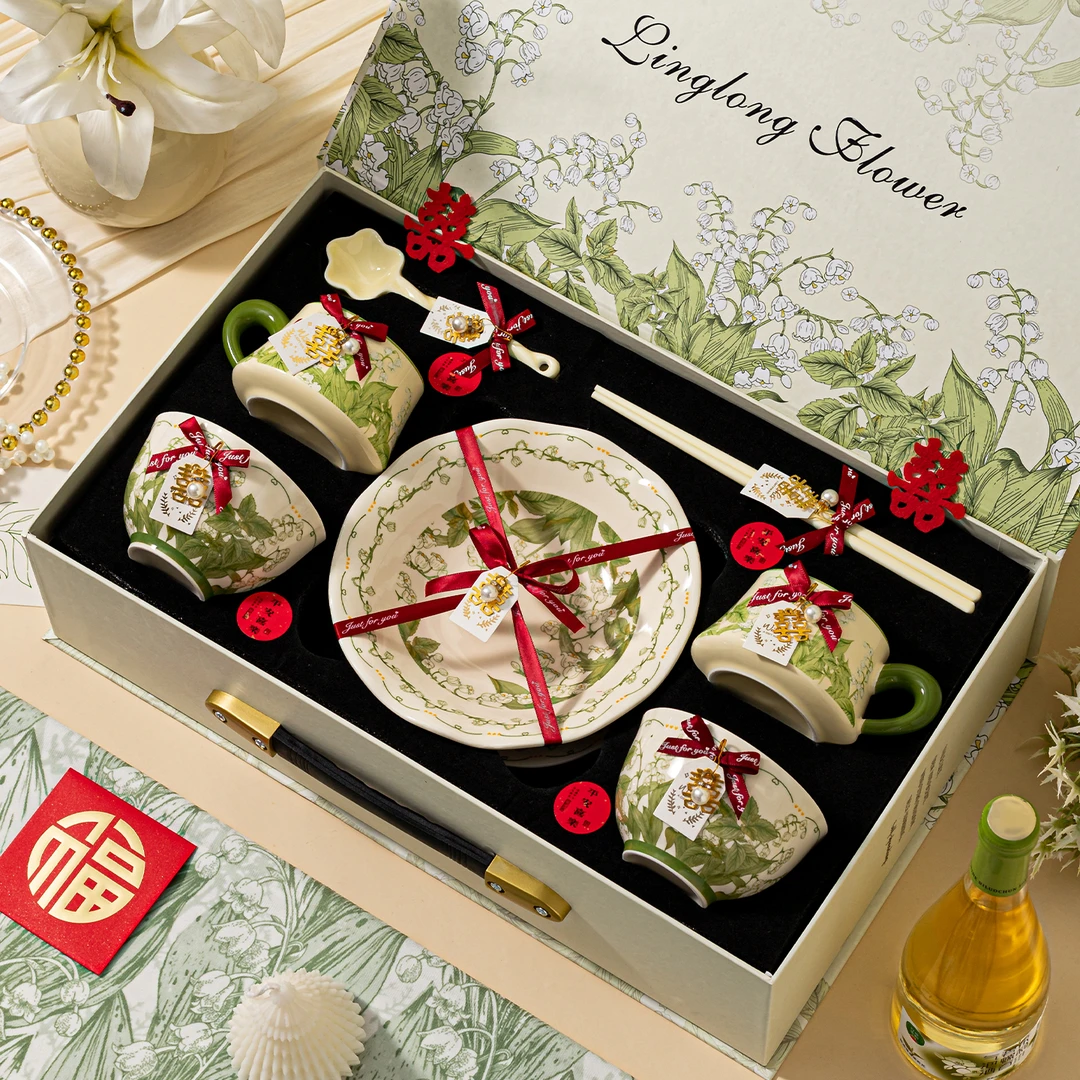 卡妮新婚礼物送新娘姐妹餐具碗碟筷套装结婚闺蜜陪嫁订婚乔迁礼物