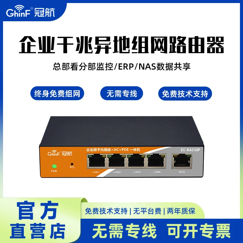 GhinF冠航监控办公异地组网路由器sdlansdwanNAS访问存储ac控制器