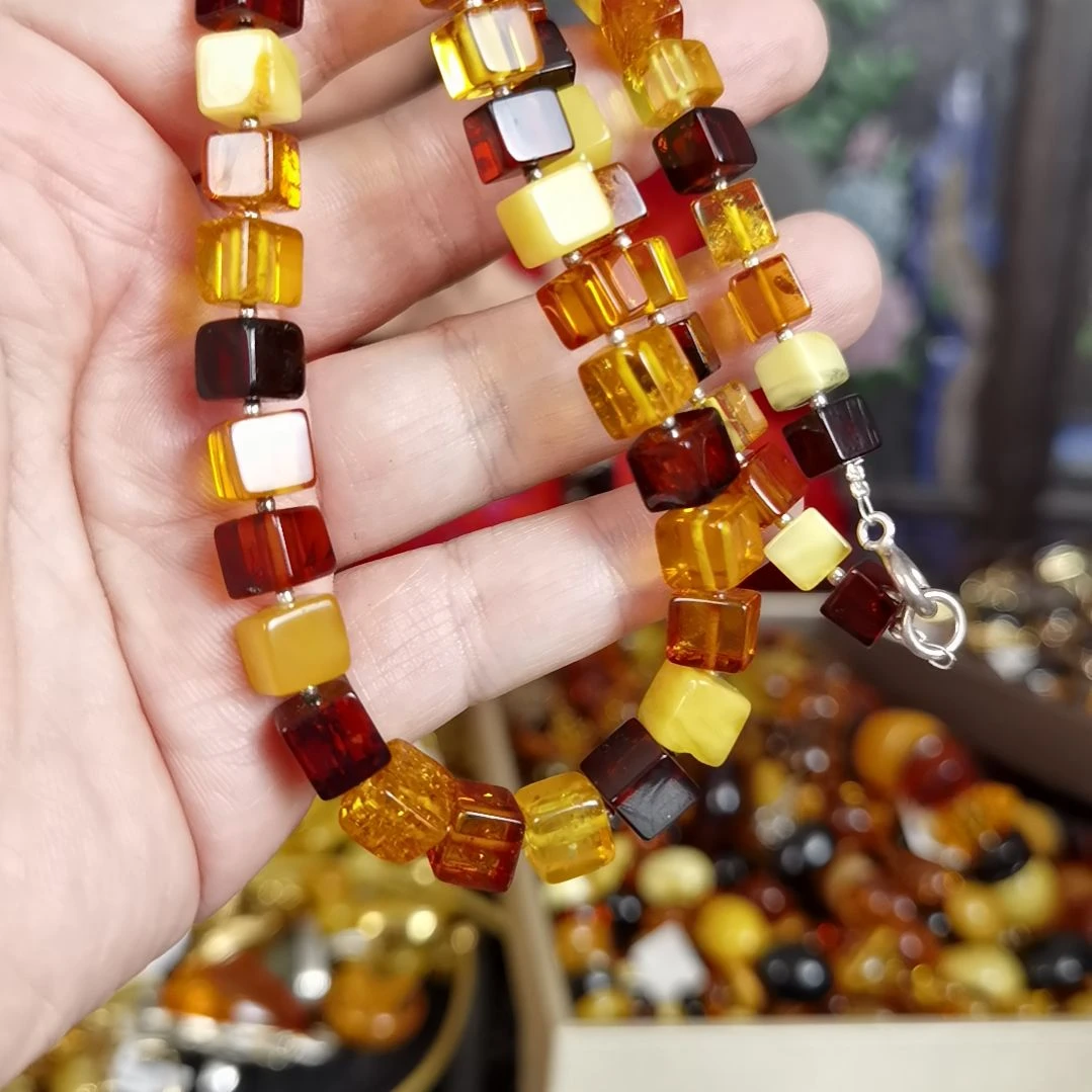 琥珀颈饰未镶嵌多样性发货