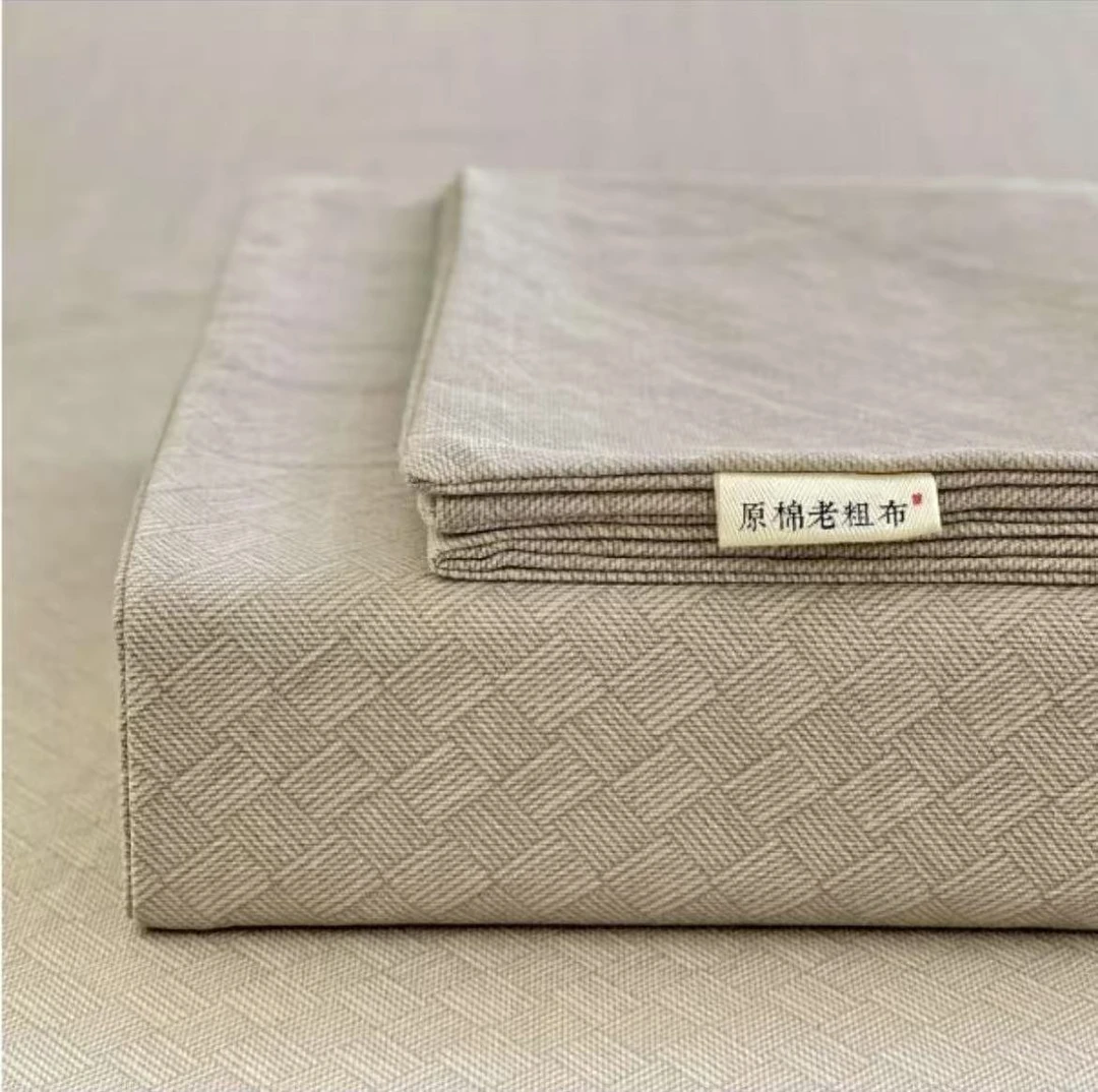 手工原棉 100%老粗布细沙软凉席床单床笠亲肤单件老粗布三件套