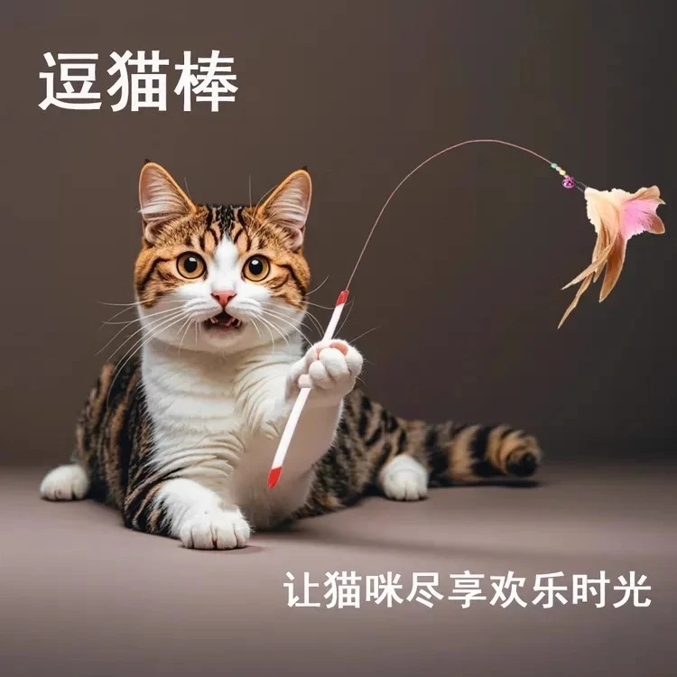 解闷神器猫咪玩具逗猫棒钢丝耐用款多装可选羽毛自嗨宠物必备