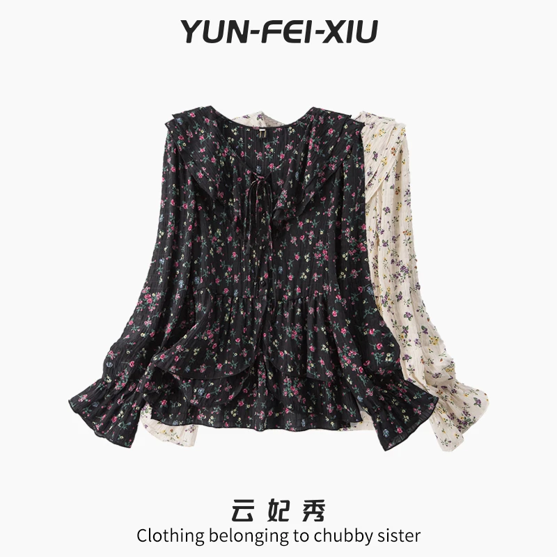 云妃秀大码女装衬衫时尚通勤休闲上衣显瘦微胖气质减龄夏季64025