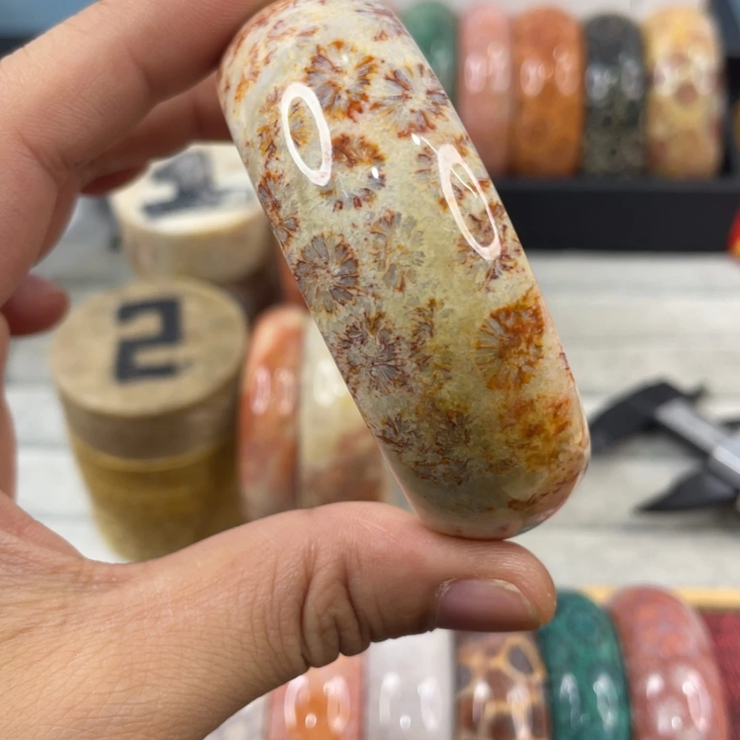 未镶嵌手镯硅化玉