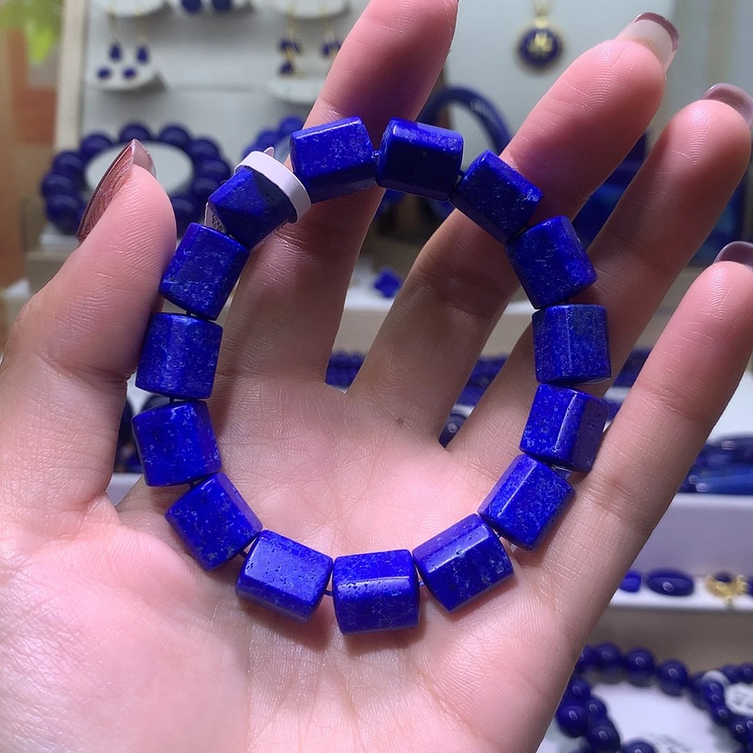 青金石未镶嵌天然原矿哑光随形原石手串1 0 m +