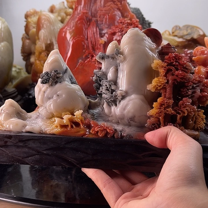 寿山石璐璐高升笔架