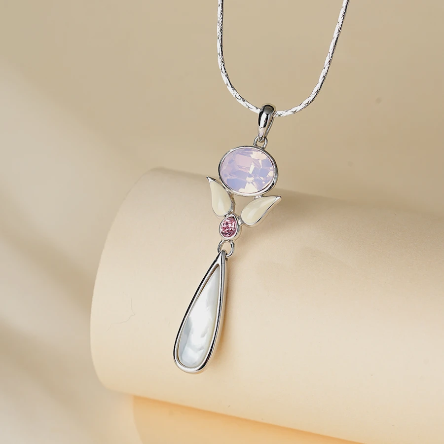 合金仿水晶项链 小众设计感高级颈链QW497