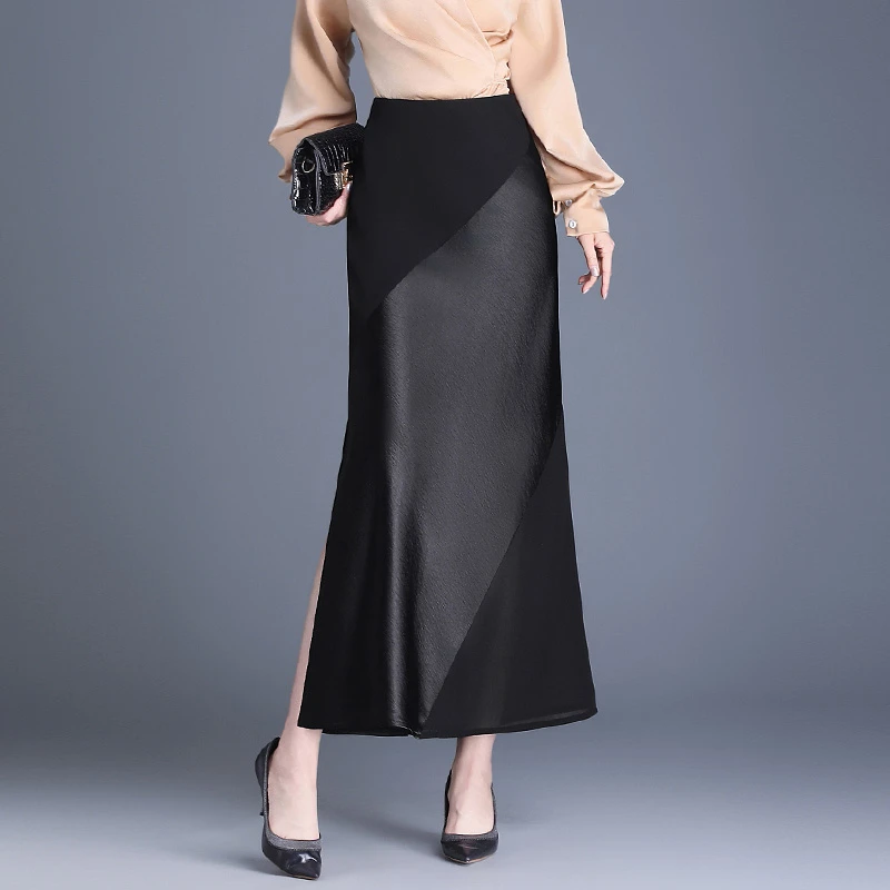 气质长裙鱼尾裙夏季女新款半身裙垂感显瘦高级感包臀裙优雅一步裙