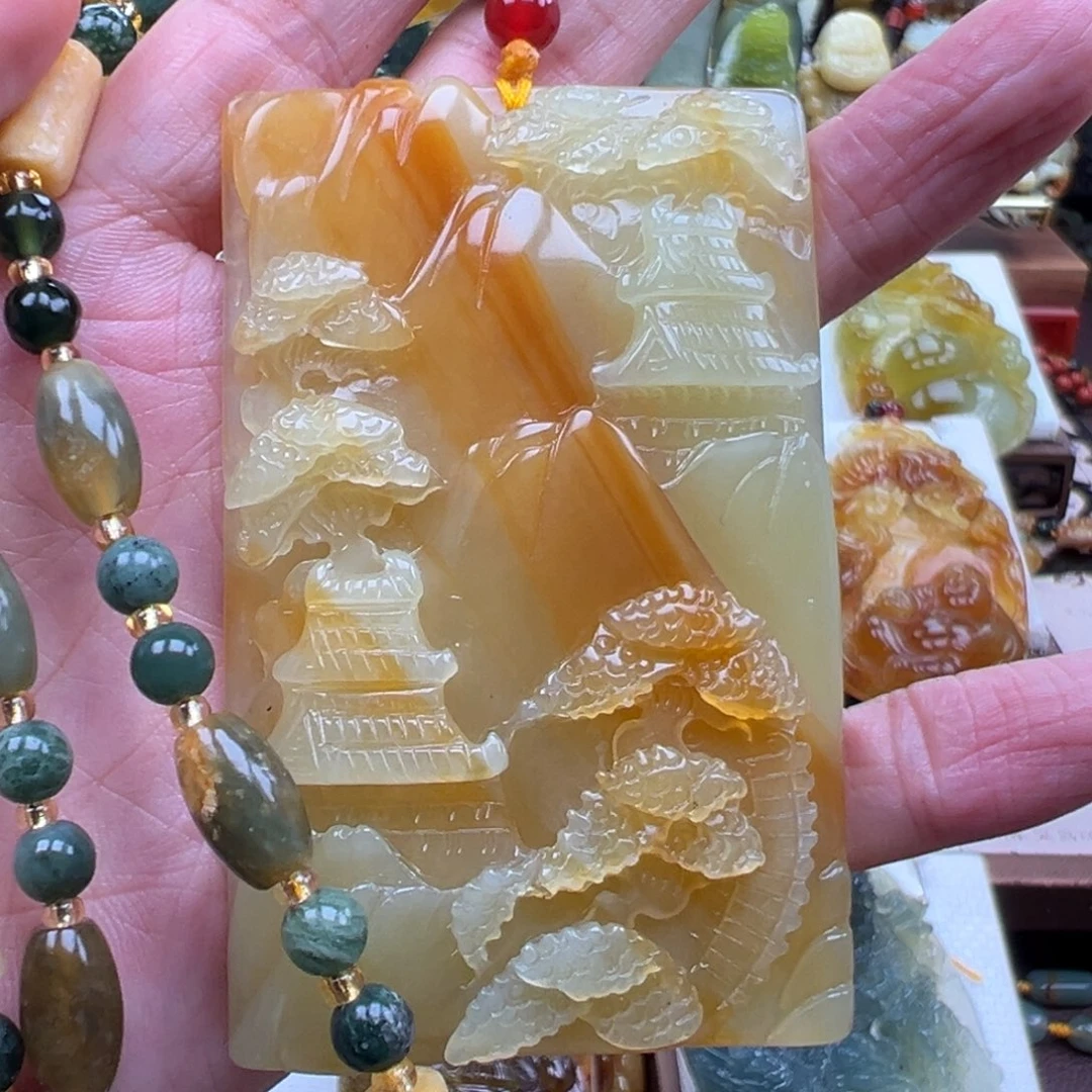 岫玉未镶嵌挂件挂件