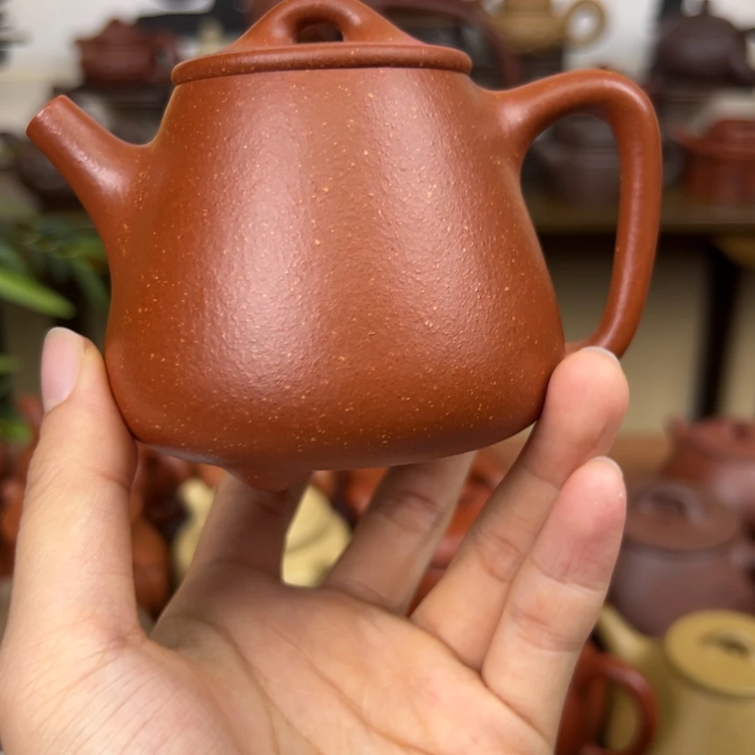 紫砂茶壶紫砂壶高石瓢红降坡200cc