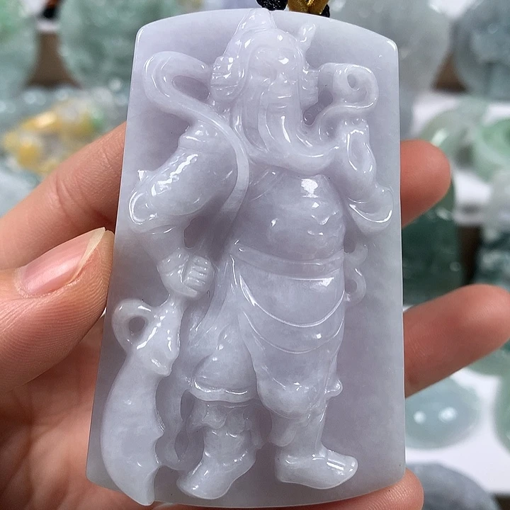 翡翠未镶嵌颈饰立体关二爷福利卡厚13+