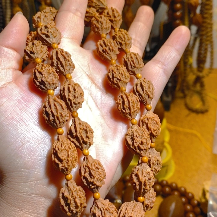 野生麒麟眼橄榄核脖挂36颗