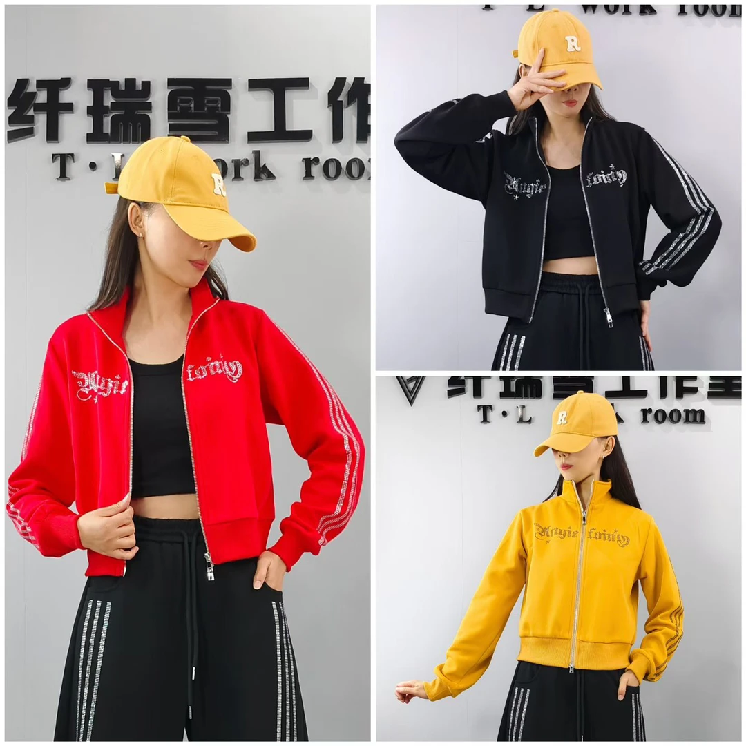 纤瑞雪秋冬季运动套装显瘦休闲上衣拉链外套551