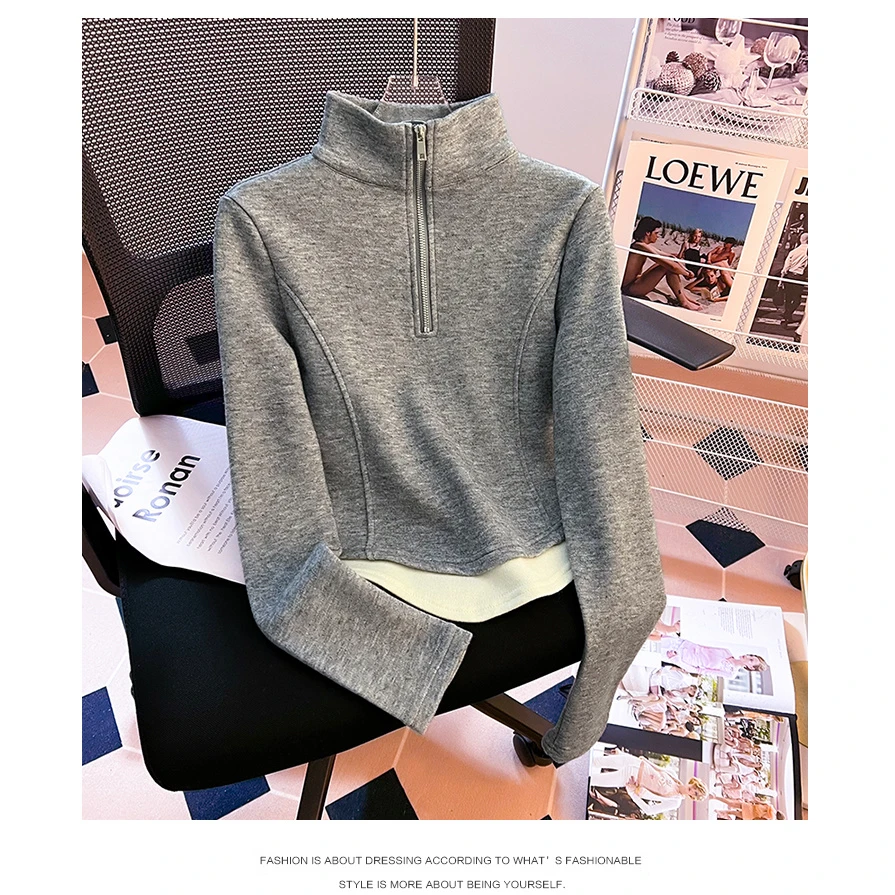 现货2025年新款简约日常通勤时尚气质百搭减龄显瘦卫衣3758