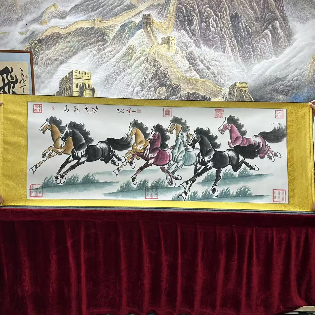魏峰山-《马到成功》精品国画- 200X70cm