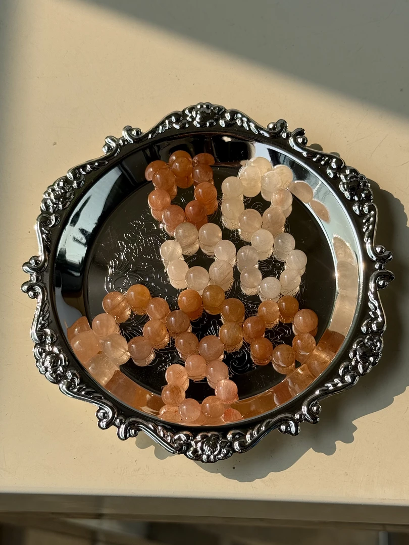 天然兔毛水晶跑环 圆珠咪数6mm DIY配饰