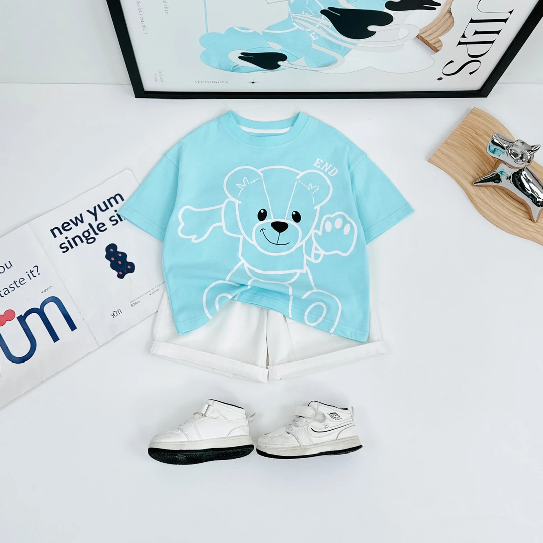 儿童短袖T恤夏季男童2025新款休闲韩版潮牌 WG28287 悠悠童话童装