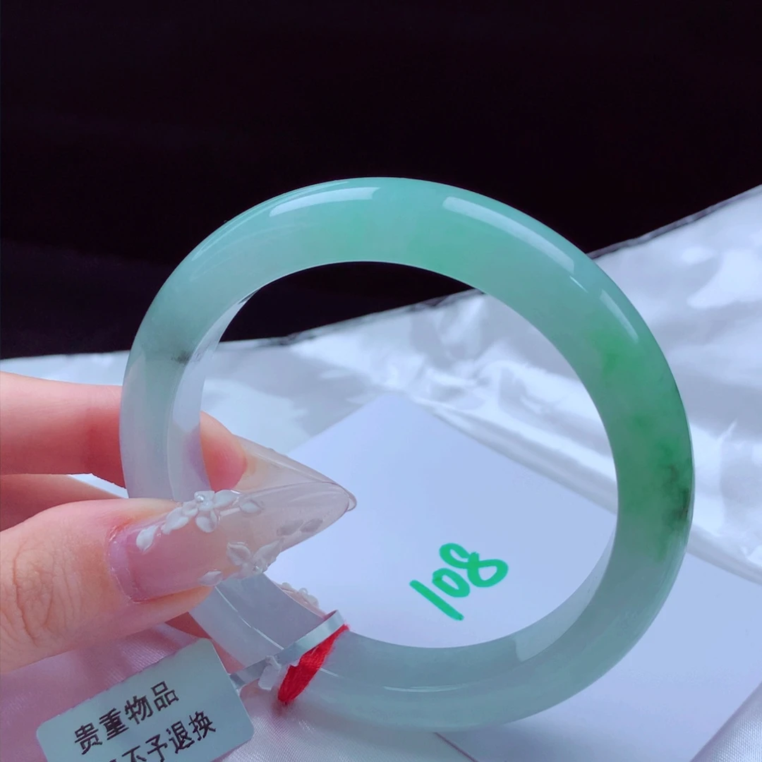未镶嵌手镯翡翠天然缅甸翡翠A货手镯 108号