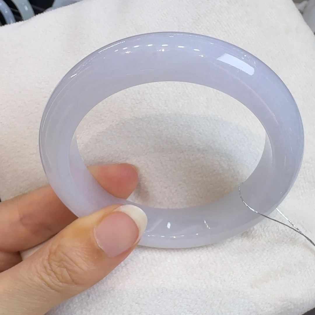 翡翠未镶嵌手镯粉紫2384