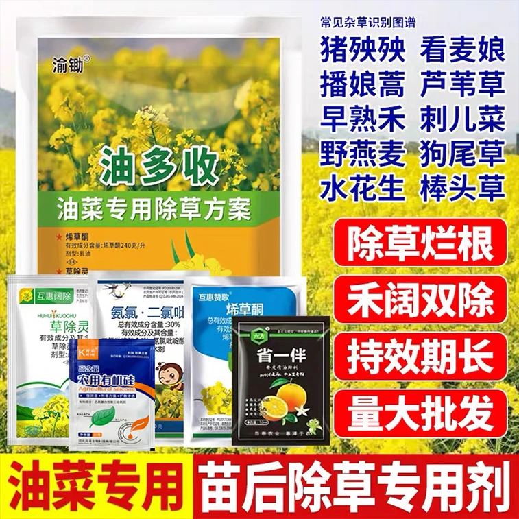 油菜苗后除草剂直播田移栽田甘蓝型油菜专用除草剂禾阔双除烂根药