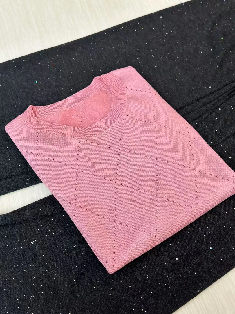 素颜菱格/夏季纯色百搭菱形简约纯色短袖051628