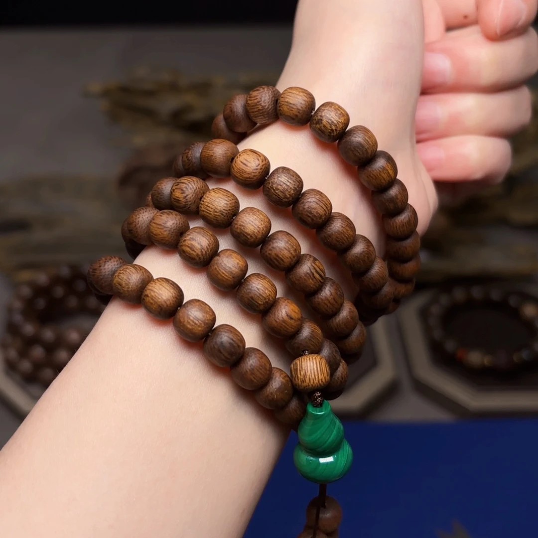 沉香手串越南芽庄白棋楠熟结黄油0.7×0.8×108