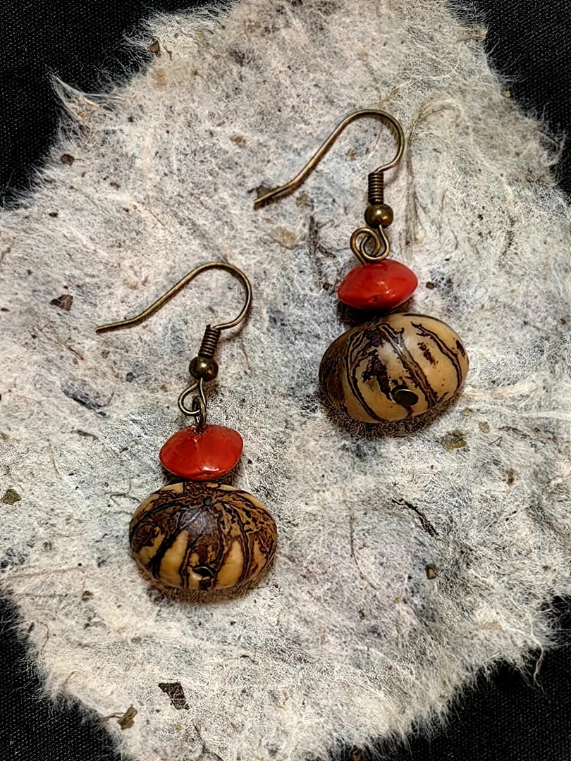 铜合金木质耳饰 ！！默认微瑕，不退换