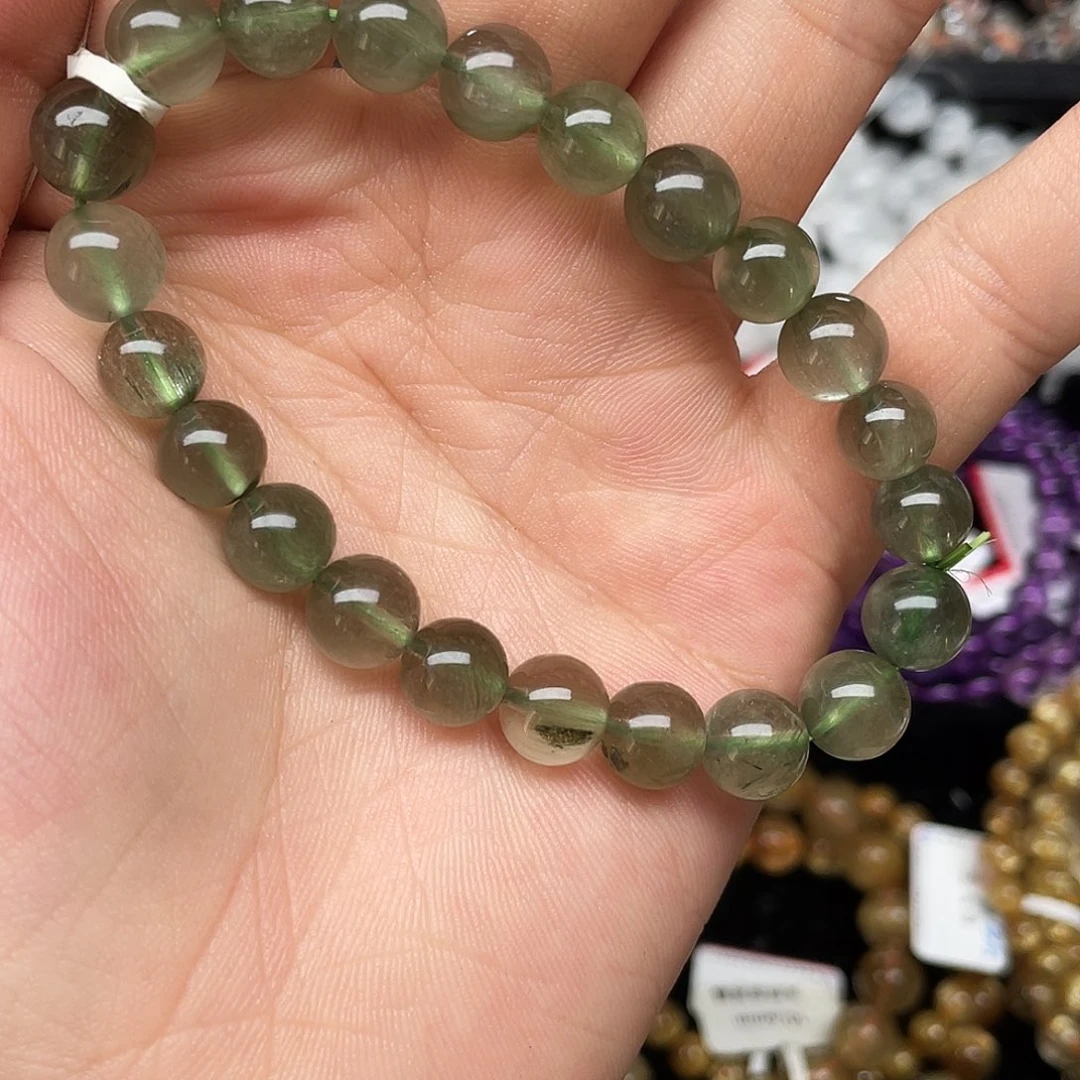 水晶手链未镶嵌绿兔毛8.9