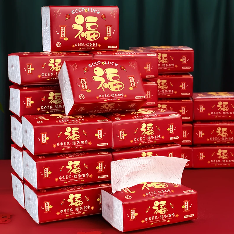 2025蛇年纸巾新年春节家用餐巾纸抽纸过年客厅喜庆氛围布置装饰品