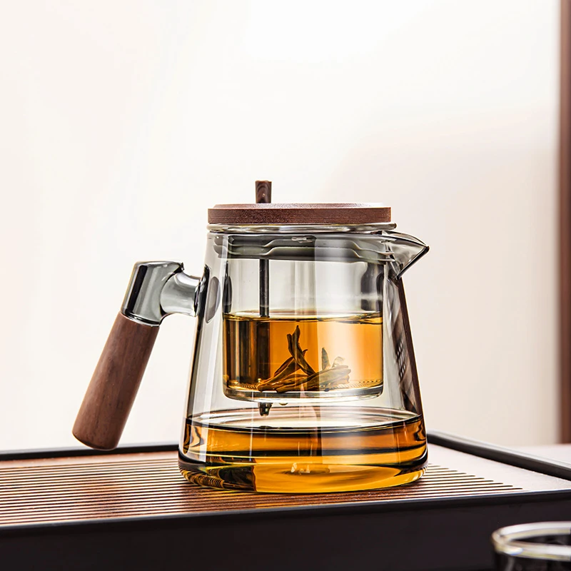 单人加厚玻璃茶壶单个一键过滤茶壶耐热一键自动茶水分离一人独饮