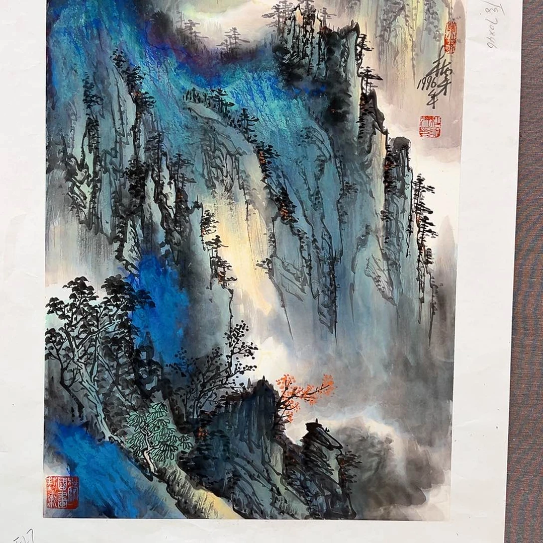 国画M**黄画家作品精品作品入选原作