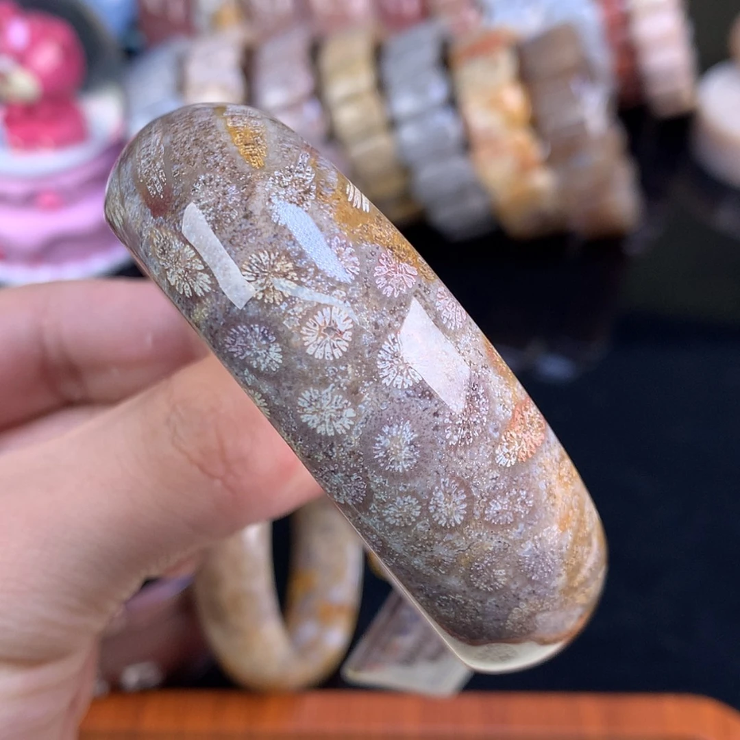 【闪购商品】颈饰未镶嵌硅化珊瑚（珊瑚玉）56号57.2圈紫沙沙