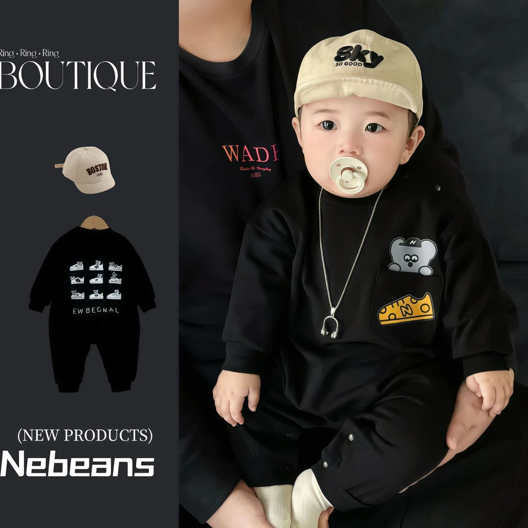 （现货）新品男女宝宝连身衣 A棉柔软潮范婴儿衣服口袋海绵熊哈衣