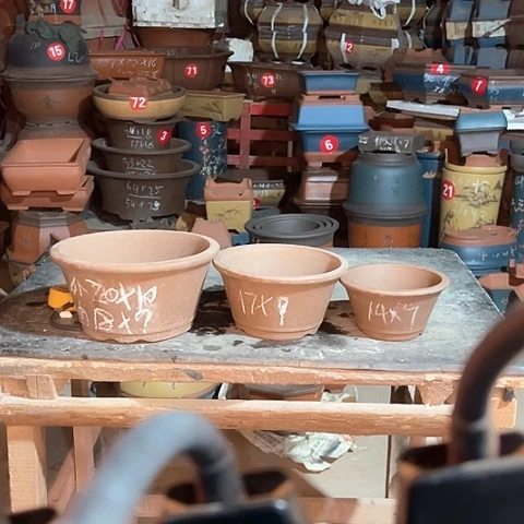 紫砂花盆大中小三只